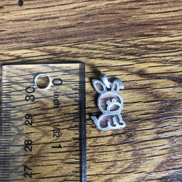 Silver Bunny/Dog? Charm Sterling Silver Charm/Pendant - Picture 1 of 13